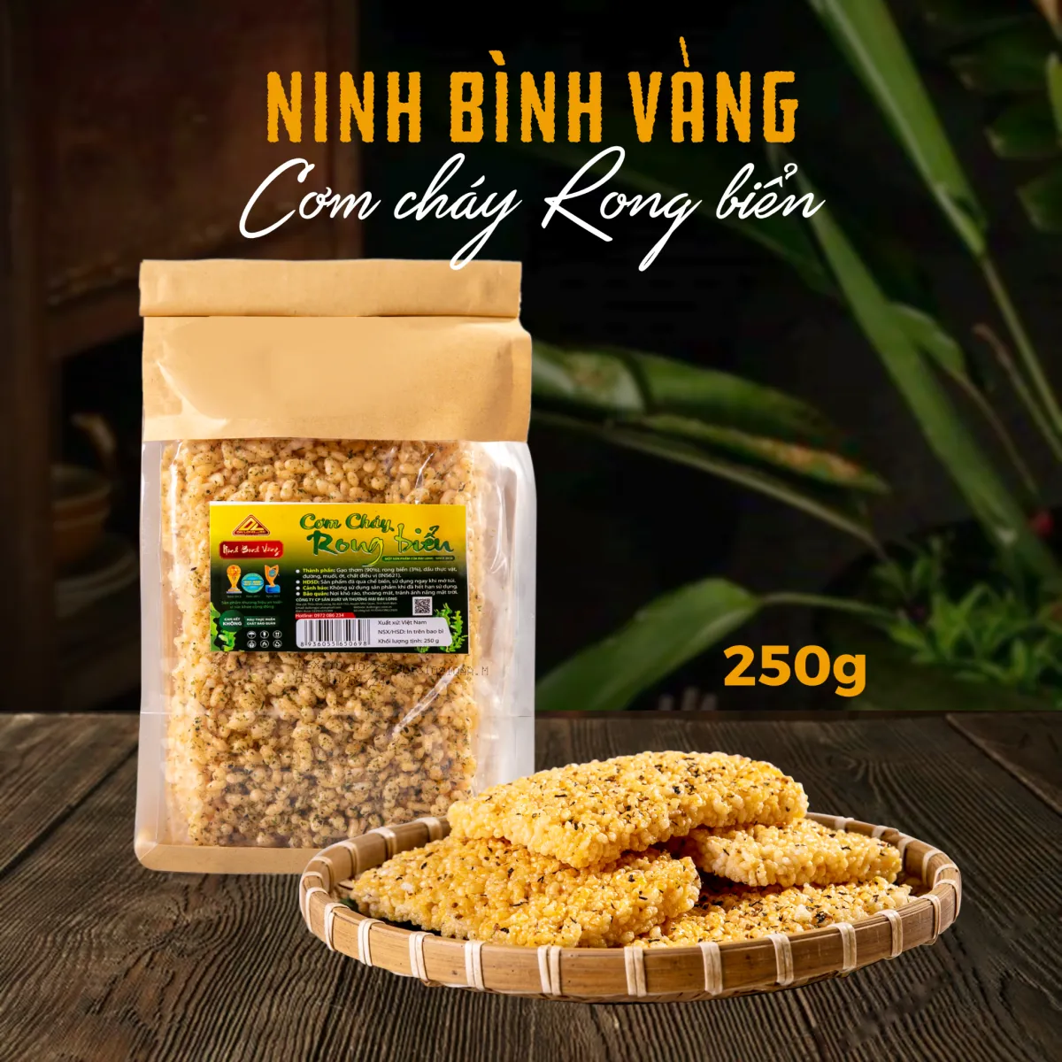 Cơm cháy Ninh Bình Vàng vị rong biển 250 g